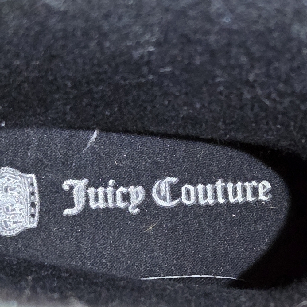 Juicy Couture Black Rain Boots Lace Up Buckle Logo Crown US 8 - Picture 3 of 15